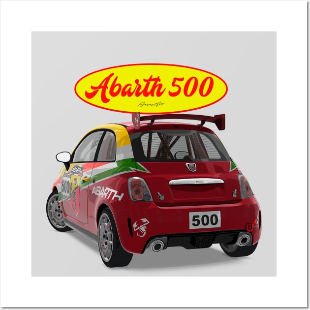 ABARTH 500 500 Back Wall Art by PjesusArt